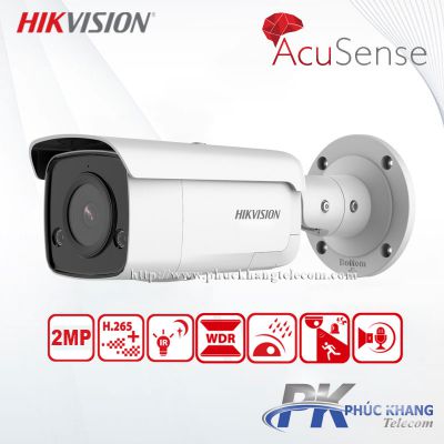 Camera IP AcuSense thân trụ 2MP HIKVISION DS-2CD2T26G2-ISU/SL