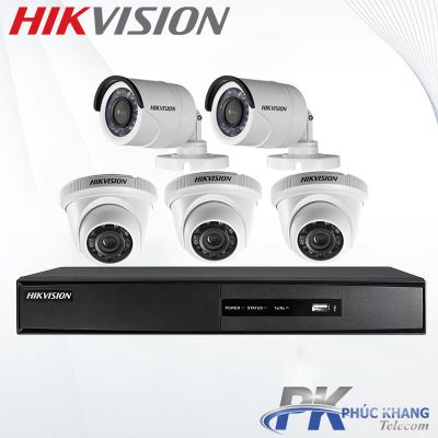 Lắp đặt trọn bộ 5 camera 2MP HIKVISION giá rẻ