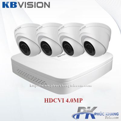 Trọn bộ 4 camera 4.0MP KBVISION