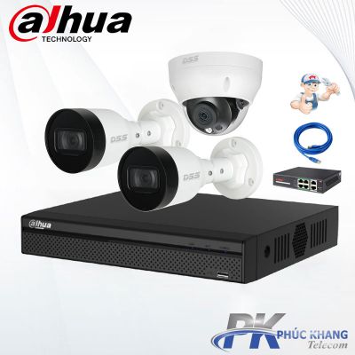 Lắp đặt trọn bộ 3 camera IP 2MP Dahua